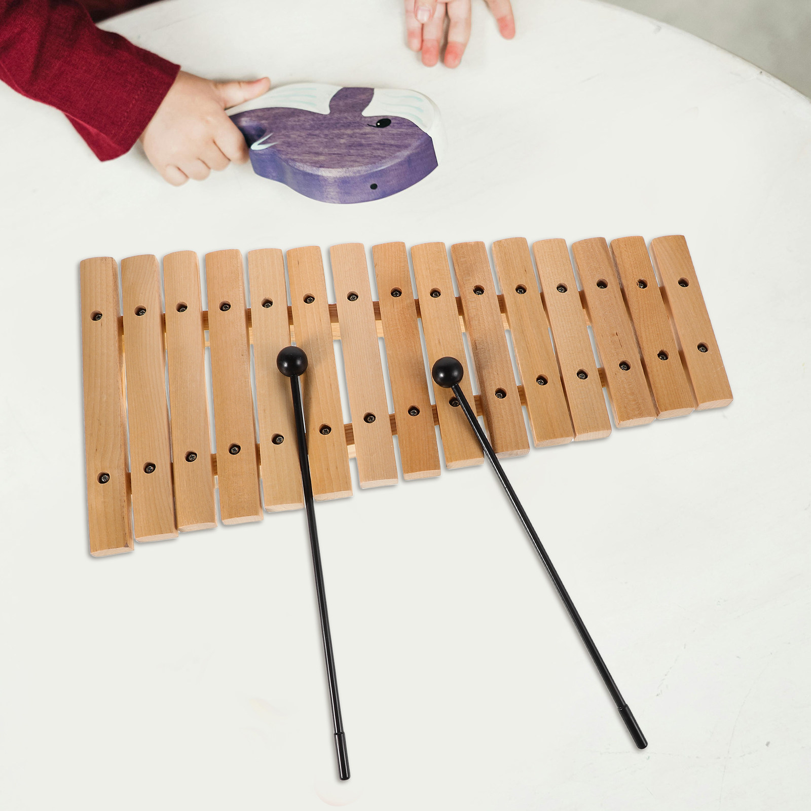 Musical Instrument For Toddlers - 15-Note Wooden Xylophone Montessori Educational Musical