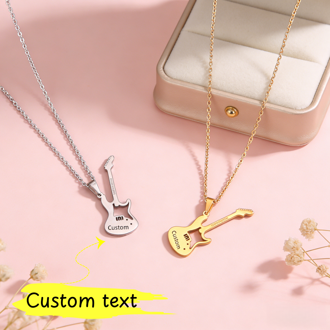 Musical Instruments Names - Customized Name Text Instrument Guitar Necklace