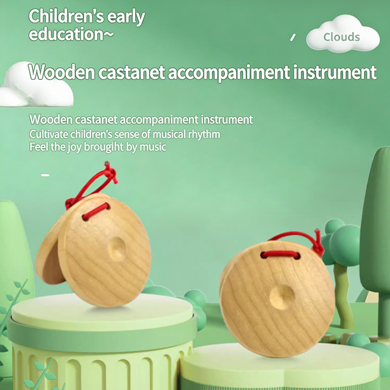 Musical Instrument For Toddlers - 1PCS Castanets Wooden Castanets Wood Percussion