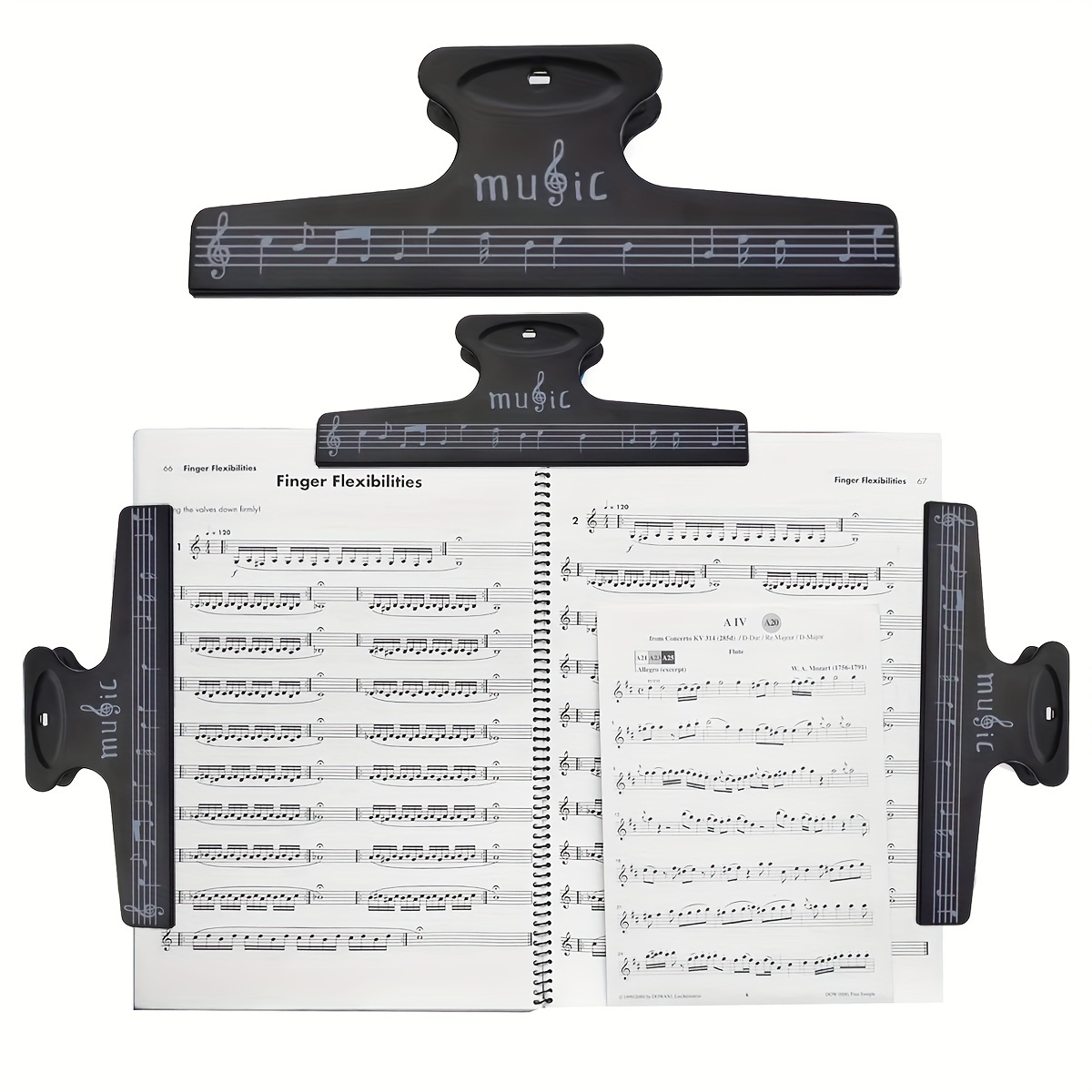 Musical Instruments List - Heavy-Duty Sheet Music Page Clips, Non-Slip