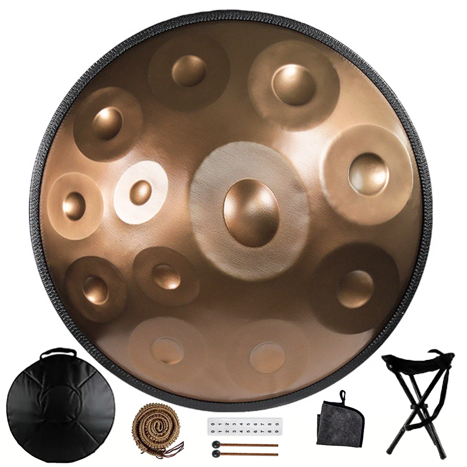 Musical Instrument Drum - 440/432Hz Handpan Drum,9/10/12notes, Steel Tongue Drum