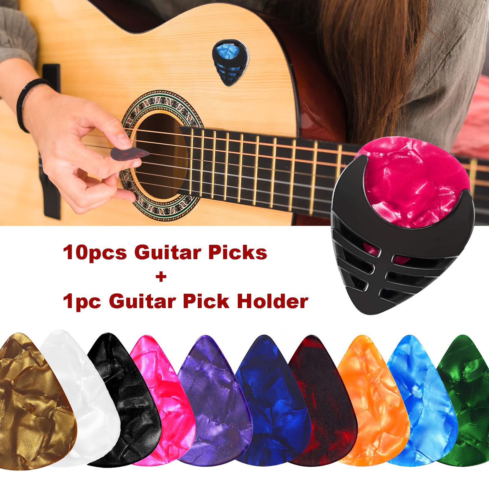Musical Instrument In English - 10pcs Guitar Picks & 1pc Pick