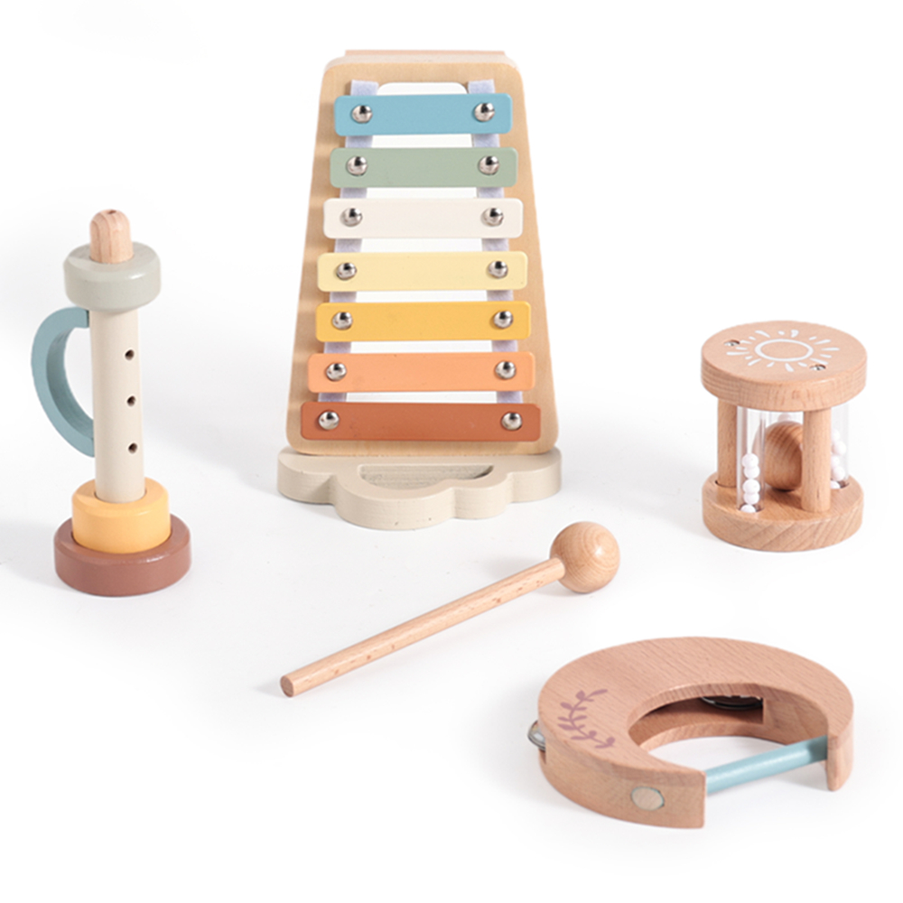 Musical Instruments Names - Wooden Baby Montessori Toys Musical Rattle
