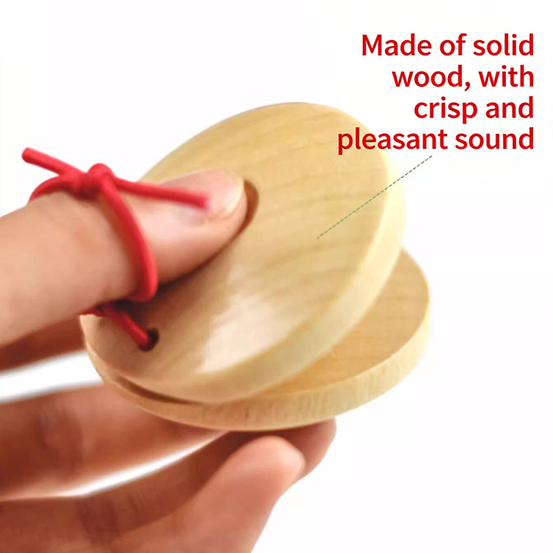 1PCS Castanets Wooden Castanet - مراجعة Musical Instrument For Toddlers وسعره