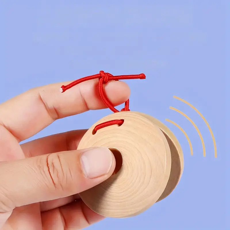 1PCS Castanets Wooden Castanet - مراجعة Musical Instrument For Toddlers وسعره
