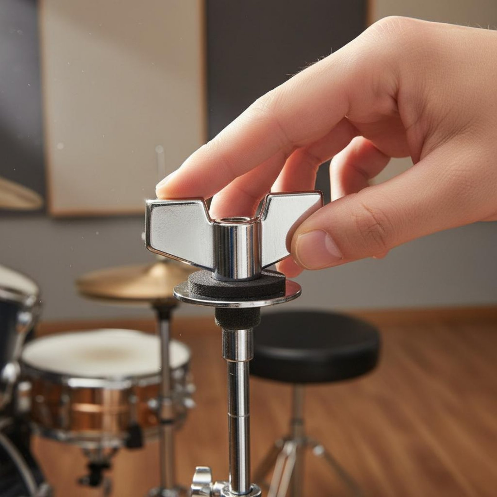 Cymbal Stand Thumb Nut Chrome  - مراجعة Musical Instrument Drum وسعره