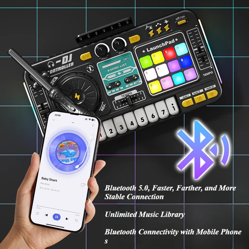 Kid DJ Mixer with Microphone E - مراجعة Musical Instruments Names وسعره