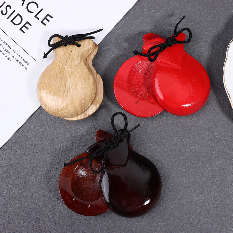 2Pcs Wooden Spanish Castanets  - مراجعة Musical Instrument For Toddlers وسعره