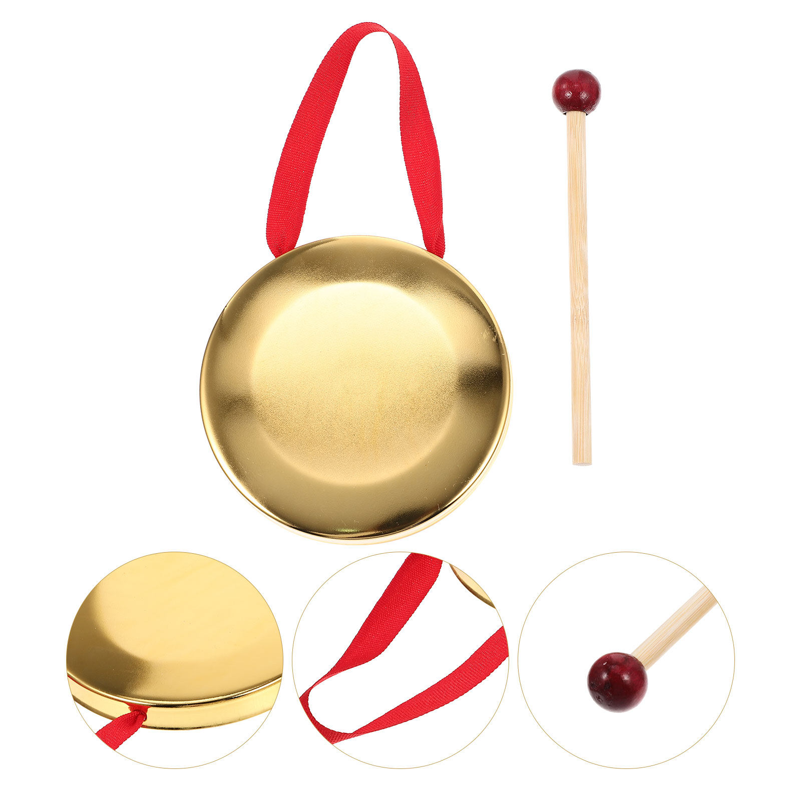 1Set Hand Held Gong with Malle - مراجعة Musical Instrument Mallet وسعره