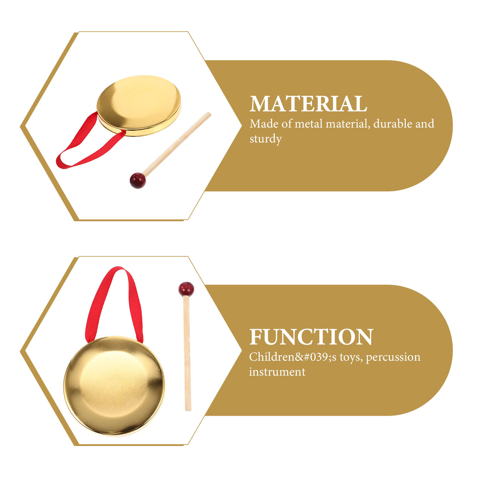 1Set Hand Held Gong with Malle - مراجعة Musical Instrument Mallet وسعره