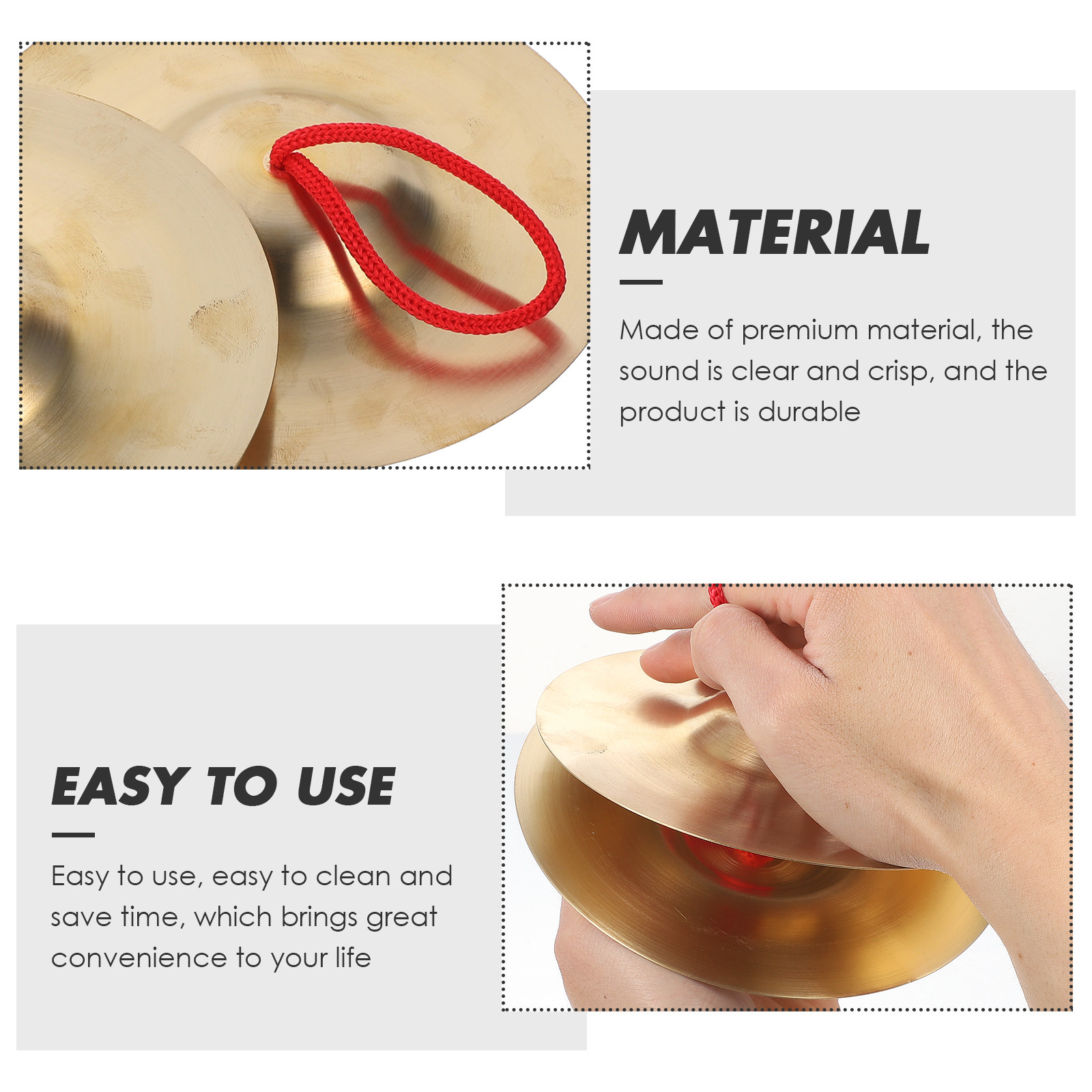 1Pair Small Hand Cymbals for M - مراجعة Musical Instrument Percussion وسعره