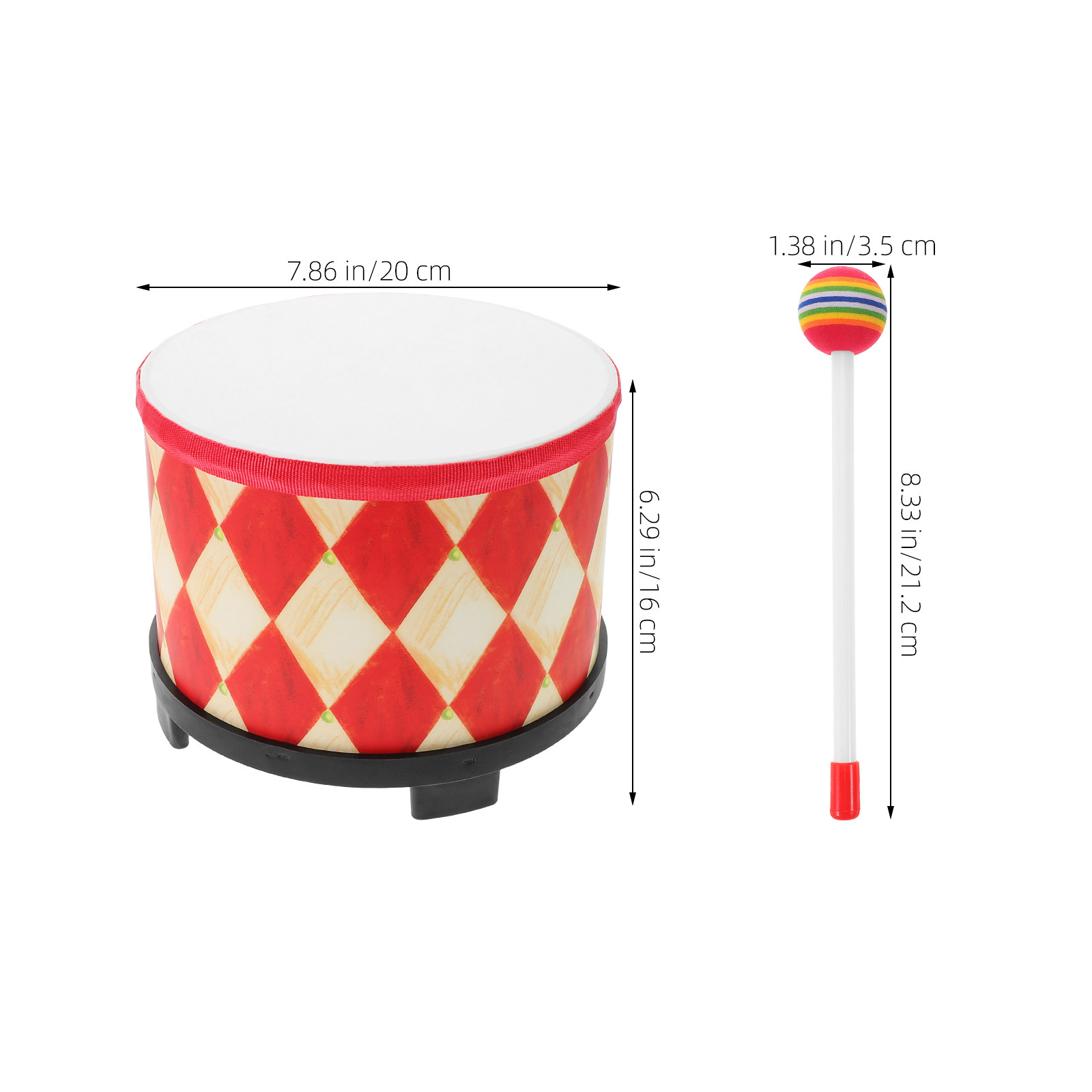 Kids Hand Drum Wooden Red Tom  - مراجعة Musical Instrument For Toddlers وسعره