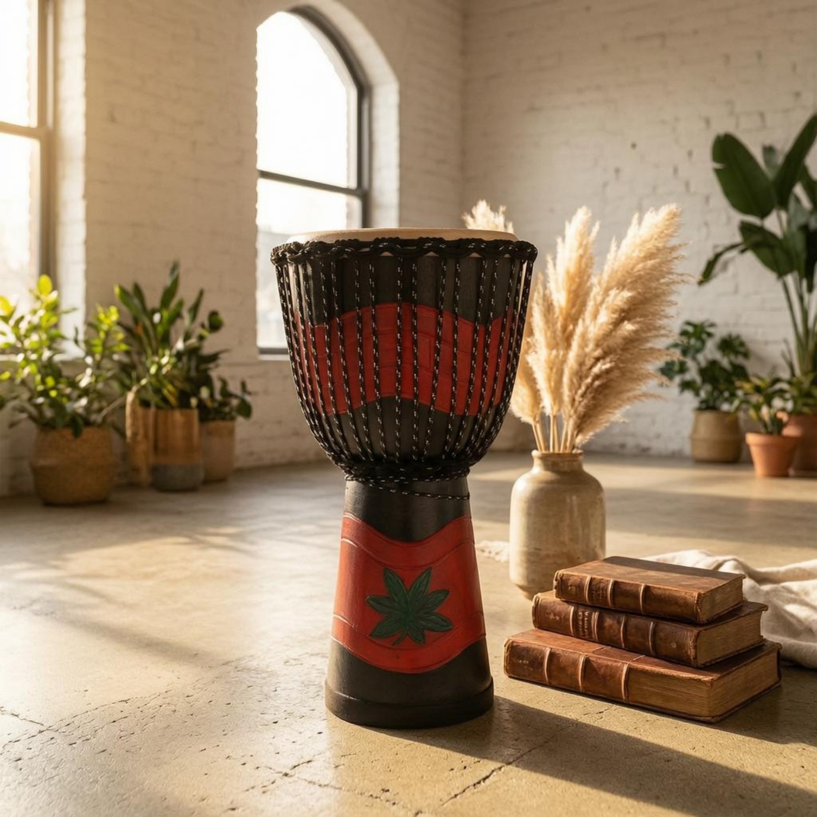 Djembe Drum Natural Drumhead R - مراجعة Musical Instrument Percussion وسعره