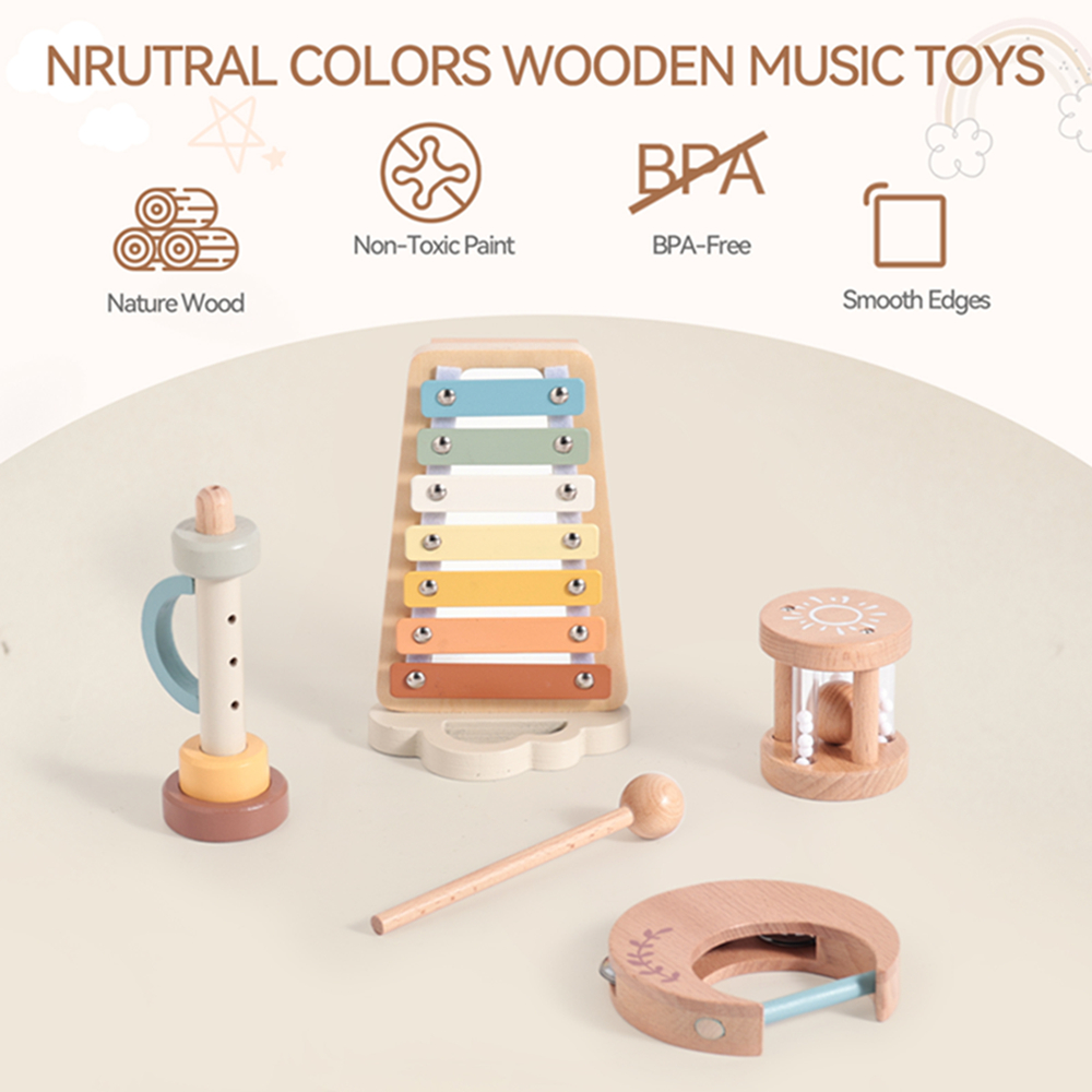 Wooden Baby Montessori Toys Mu - مراجعة Musical Instruments Names وسعره