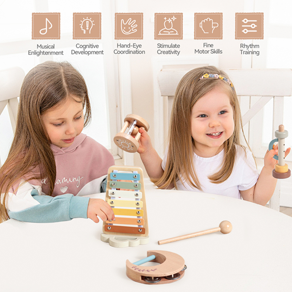 Wooden Baby Montessori Toys Mu - مراجعة Musical Instruments Names وسعره