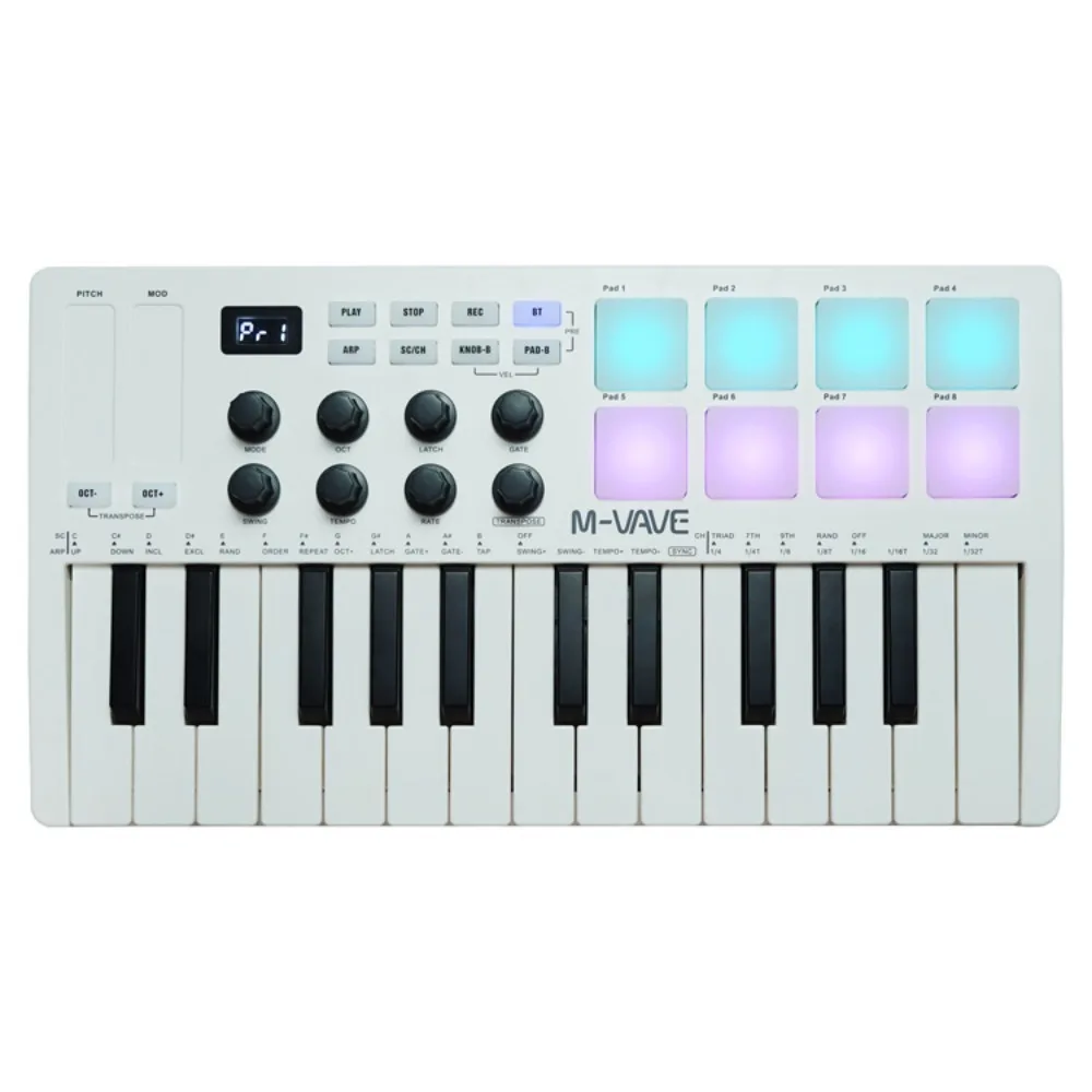 M-VAVE MIDI 25-Key USB MIDI Ke - مراجعة Musical Instruments Names وسعره