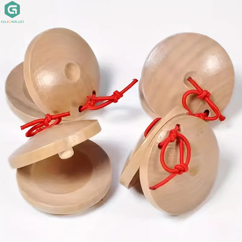 1PCS Castanets Wooden Castanet - مراجعة Musical Instrument For Toddlers وسعره