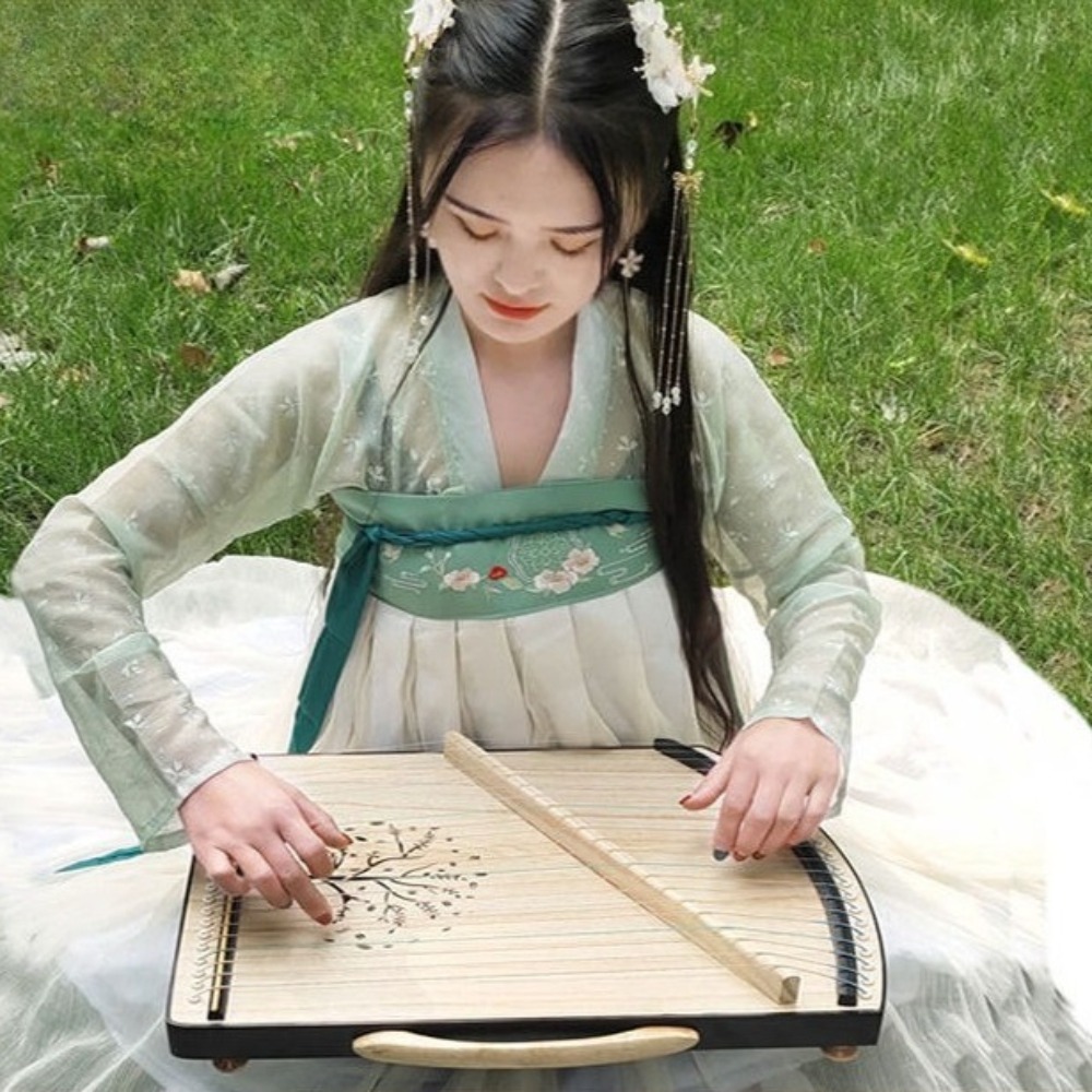 Wooden 21-string Mini Guzheng  - مراجعة Musical Instrument Guzheng وسعره