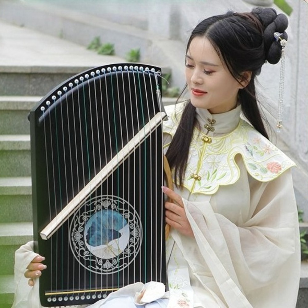 Wooden 21-string Mini Guzheng  - مراجعة Musical Instrument Guzheng وسعره