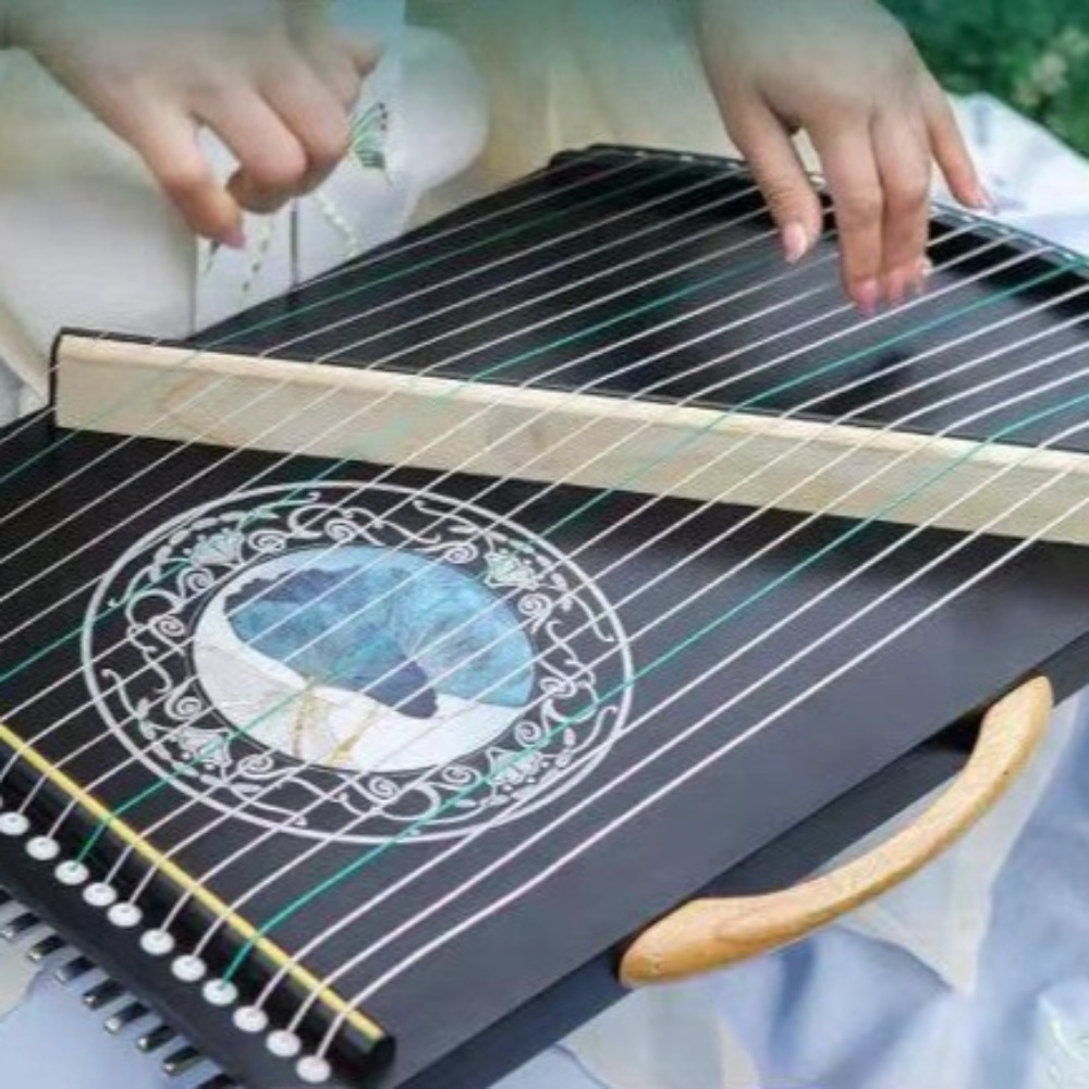 Wooden 21-string Mini Guzheng  - مراجعة Musical Instrument Guzheng وسعره