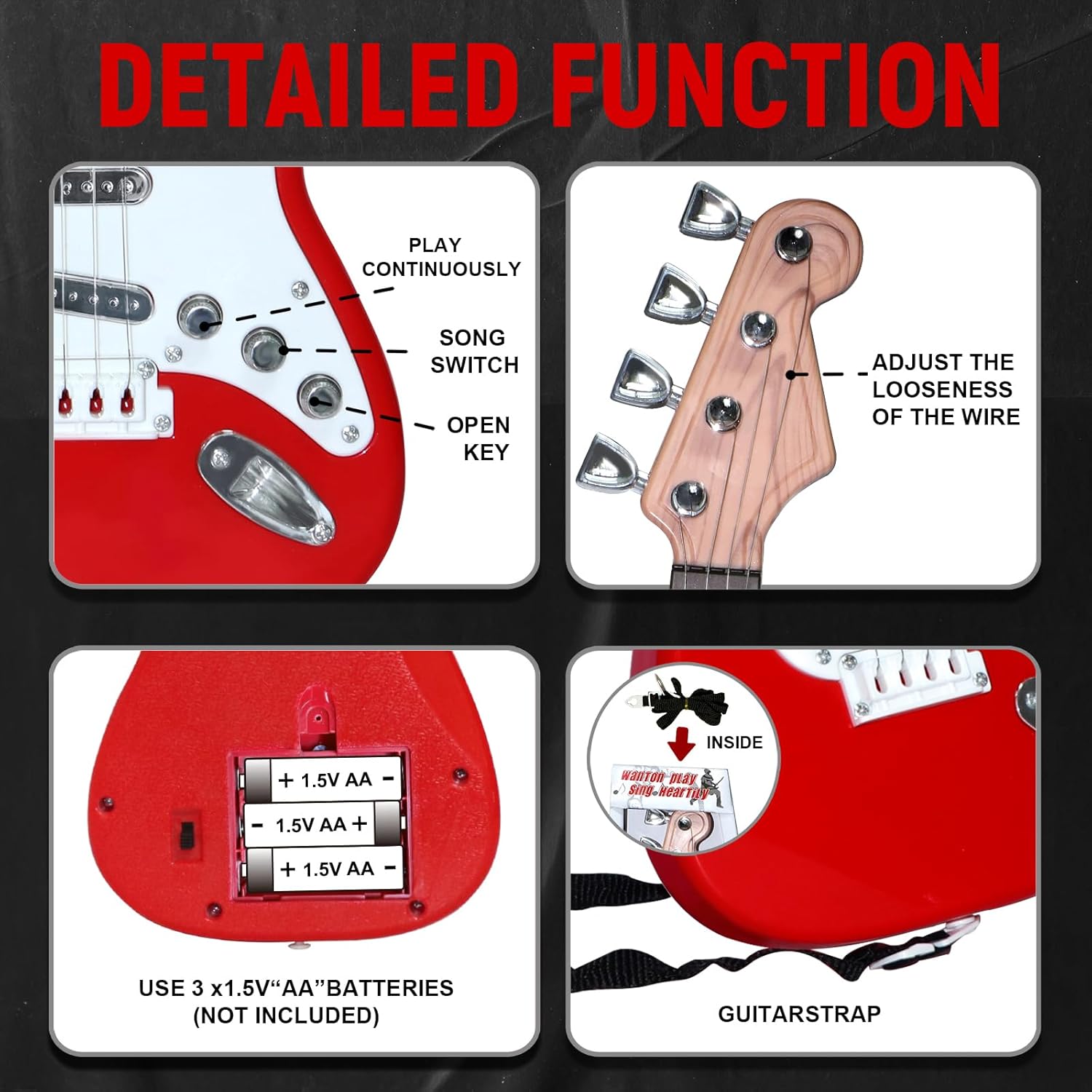 Kids Electric Guitar Toy - 4-S - مراجعة Musical Instrument Project وسعره
