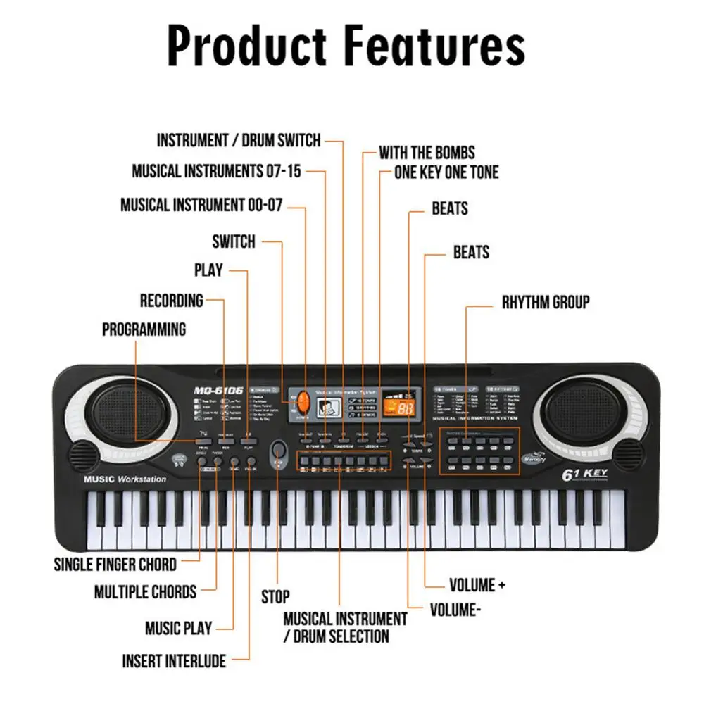 Kids Electronic Piano Keyboard - مراجعة Musical Instruments Names وسعره