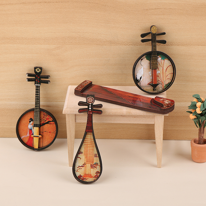 1/12 Dollhouse Pipa Guzheng Gu - مراجعة Musical Instrument Guzheng وسعره