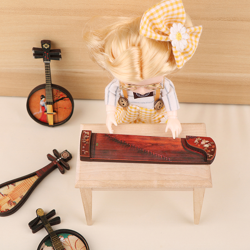 1/12 Dollhouse Pipa Guzheng Gu - مراجعة Musical Instrument Guzheng وسعره