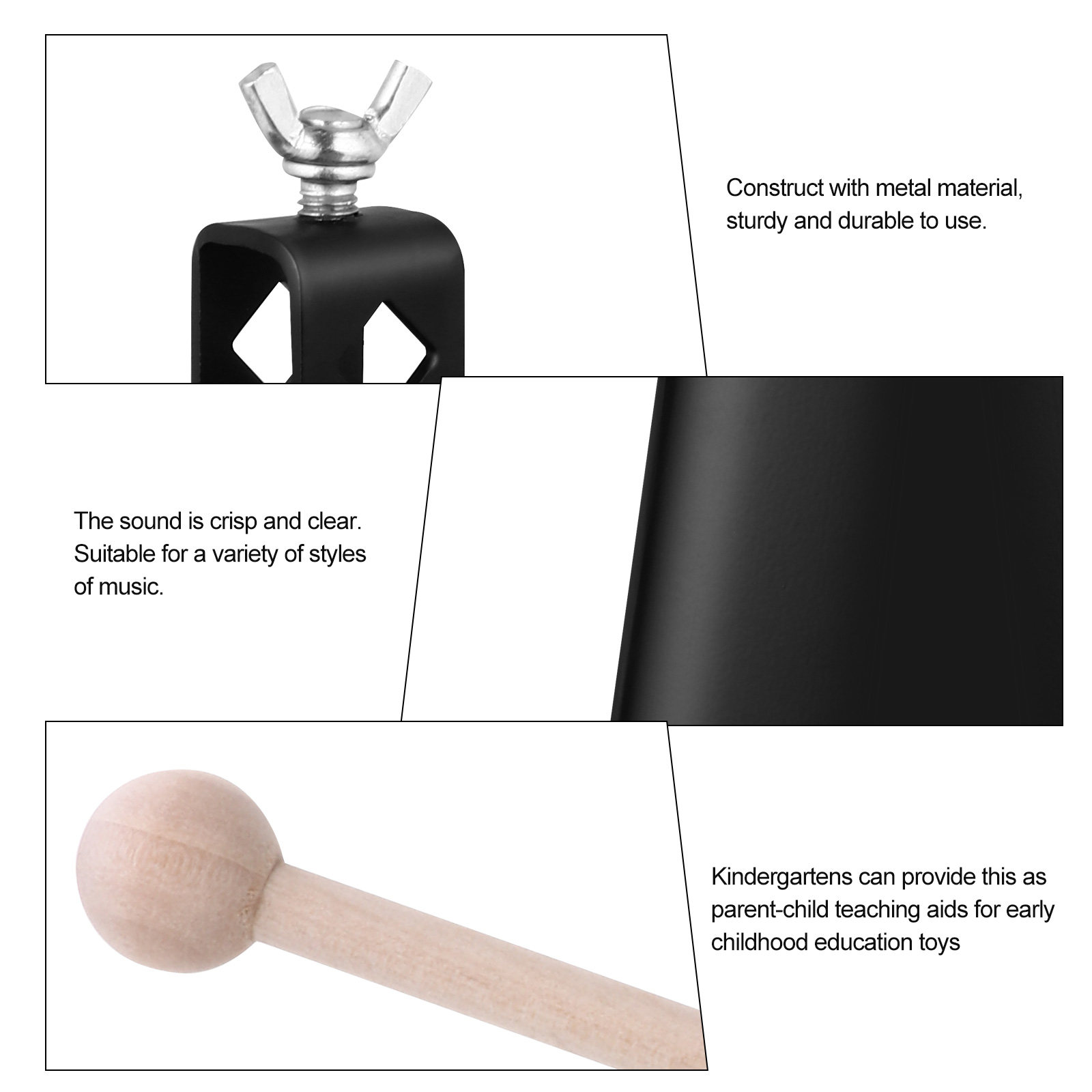 Metal Cow Bell Percussion Inst - مراجعة Musical Instrument For Toddlers وسعره